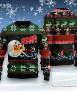 Biker Santa Xmas Ugly Christmas Sweater