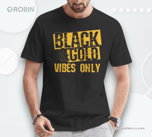 Black And Gold Vibes Only Football Shirt