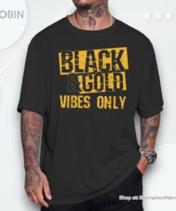 Black And Gold Vibes Only Football Shirt