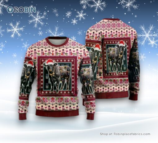 Black Angus Cows Ugly Christmas Sweaters For Men Women, Christmas Gift, Farmers Sweater