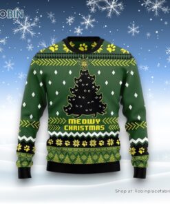 Black Cat Christmas Tree Funny Family Ugly Christmas Sweatshirt, Sweater, Christmas Gift For Cat Love