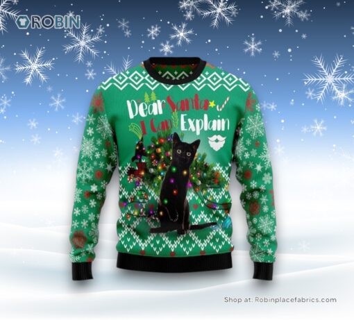 Black Cat I Can Explain Ugly Christmas Sweatshirt, Sweater, Christmas Gift For Cat Love