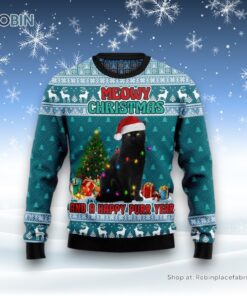 Black Cat Meomy Christmas And A Happy Purr Year Ugly Christmas Sweater, Christmas Gift For Cat Love Black Cat Meomy Christmas And A Happy Purr Year Ugly Christmas Sweater, Christmas Gift For Cat Love