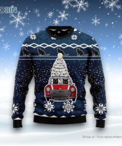 Black Cat Meowy Catmas Ugly Christmas Sweater, Christmas Gift For Cat Love