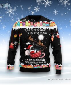 Black Cat Sleigh Christmas Ugly Christmas Sweater, Christmas Gift For Cat Love