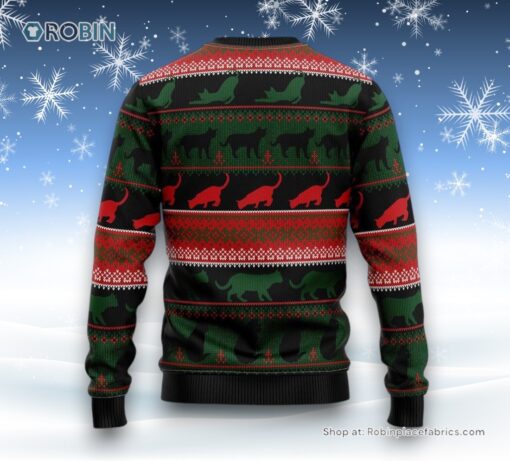 Black Cat Sleigh To Death Star Ugly Christmas Sweater, Christmas Gift For Cat Love