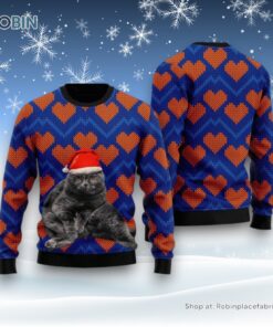 Black Cat Sweater In Heart Love Ugly Christmas Sweater, Christmas Gift For Cat Love Black Cat Sweater In Heart Love Ugly Christmas Sweater, Christmas Gift For Cat Love