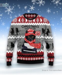Black Cat Tree Killer Ugly Christmas Sweater, Christmas Gift For Cat Love