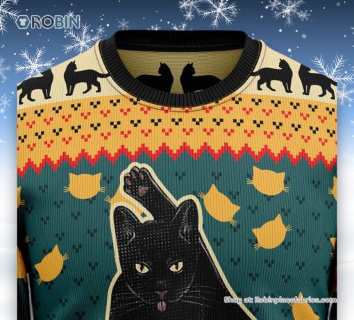 Black Cat Ugly Christmas Sweater and Sweatshirt