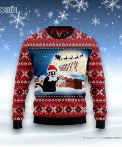 Black Cat What Chimney Ugly Christmas Sweater, Christmas Gift For Cat Love