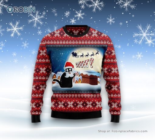 Black Cat What Chimney Ugly Christmas Sweater, Christmas Gift For Cat Love