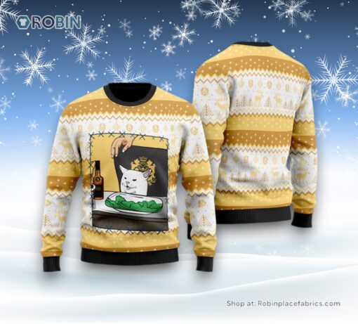 Black Velvet Whisky Cat Meme Christmas Ugly Sweater, Christmas Gift For Cat Love