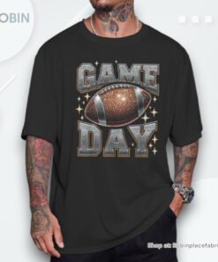 Bling Football Lover Fall Autumn Game Day Football Bling Shirt