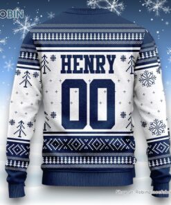 Blue Star Dallas Cowboys Christmas Gift Custom Number And Name Ugly Sweater and Sweatshirt