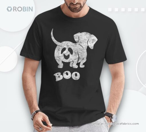 Boo Dachshund Spooky Dog Wiener Halloween Costume Shirt