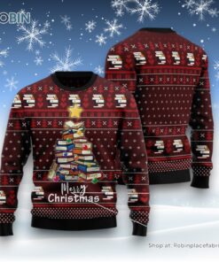 Book Pine Ugly Christmas Sweater