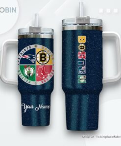 Boston Sports Logo Team Custom Name Handle Cup Tumbler 40oz Boston Sports Logo Team Custom Name Handle Cup Tumbler 40oz