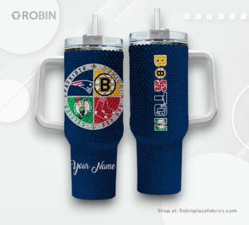 Boston Sports Logo Team Custom Name Tumbler 40oz Handle Cup