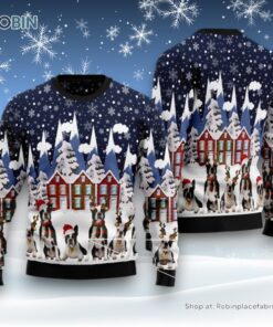 Boston Terrier Family Ugly Christmas Sweater
