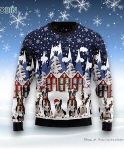 Boston Terrier Family Ugly Christmas Sweater, Christmas Gift For Dog Love