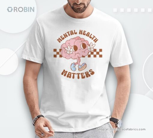 Brain Mental Health Matters Retro Groovy Mental Health Shirt