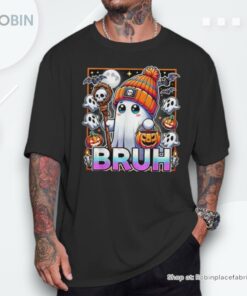 Bruh Cute Ghost Halloween Trick And Treat Candy Shirt