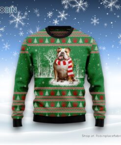 Bulldogs Tree Ugly Christmas Sweater, Christmas Gift For Dog Love
