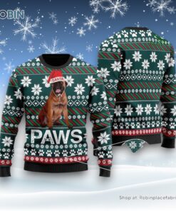 Bullmastiff Santa Printed Christmas Ugly Sweater, Christmas Gift For Dog Love