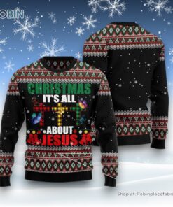 Butterfly All About Jesus Ugly Christmas Sweater