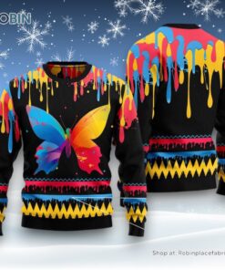 Butterfly Colorful Beauty Ugly Christmas Sweater