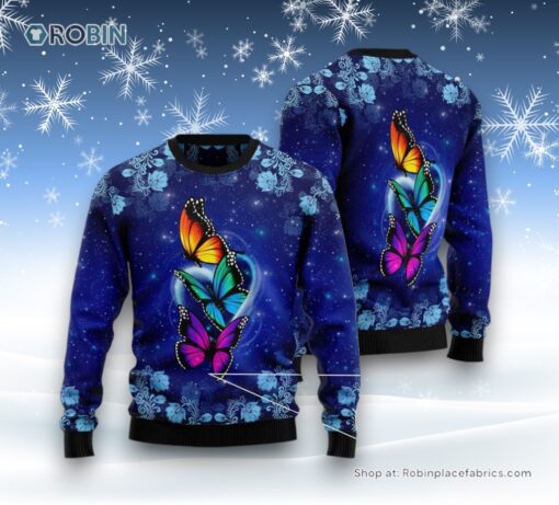 Butterfly Galaxy Ugly Christmas Sweater