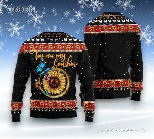 Butterfly Sunshine Ugly Christmas Sweatshirt, Sweater