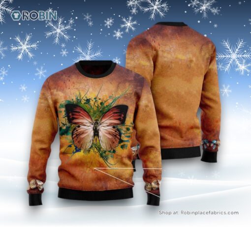 Butterfly Vintage Ugly Christmas Sweater