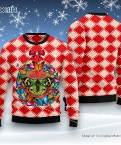 Butterfly Wreath Christmas Ugly Christmas Sweater