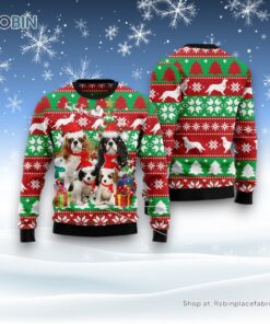 Cavalier King Charles Spaniel Family Ugly Christmas Sweater