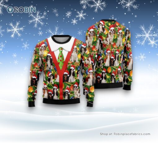 Cavalier King Charles Spaniel Xmas Pine Ugly Christmas Sweater