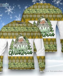 Camo Merry Ugly Christmas Sweatshirt, Sweater For Men And Women, Christmas Gift