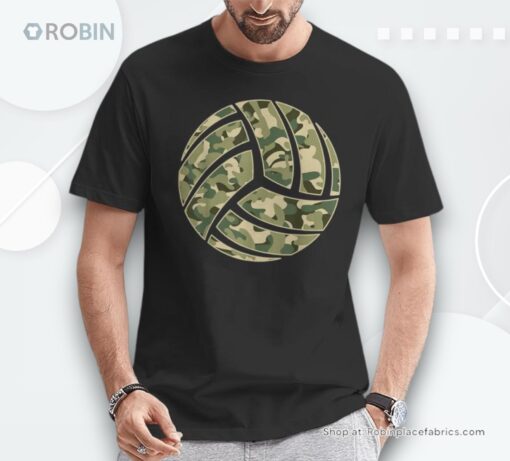 Camouflage Volleyball Lover Player Fan Cute Camo Volleyball Shirt