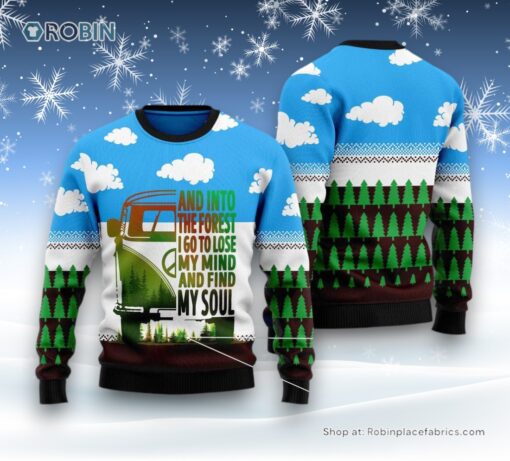 Camping Forest My Soul Ugly Christmas Sweater