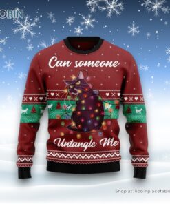 Can Someone Untangle Me Cat Ugly Christmas Sweater, Christmas Gift For Cat Love Can Someone Untangle Me Cat Ugly Christmas Sweater, Christmas Gift For Cat Love