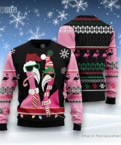 Candy Cane Flamingo Ugly Christmas Sweatshirt, Sweater