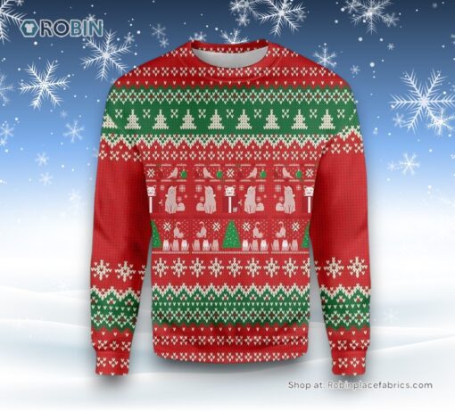 Cat Christmas Present Ugly Christmas Sweater, Christmas Gift For Cat Love