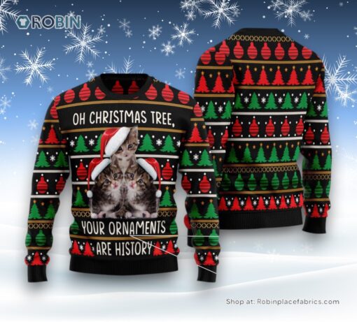 Cat Christmas Ugly Sweater, Awesome Cat Ugly Christmas Sweater