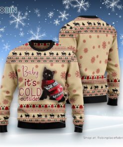Cat Christmas Ugly Sweater, Black Cat Baby Ugly Christmas Sweatshirt, Sweater