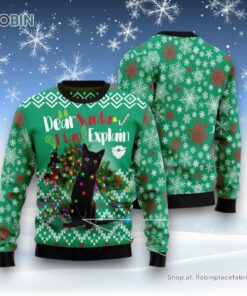 Cat Christmas Ugly Sweater, Black Cat I Can Explain Christmas Ugly Christmas Sweatshirt, Sweater