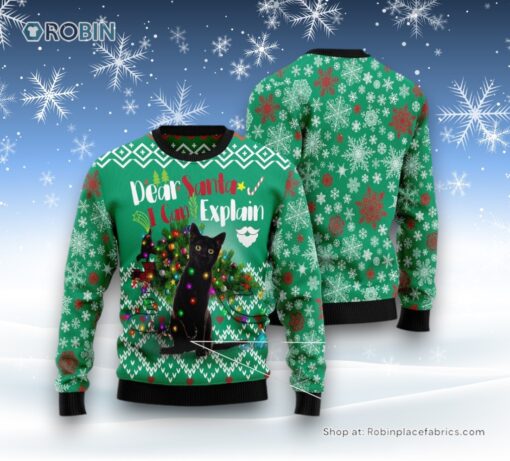 Cat Christmas Ugly Sweater, Black Cat I Can Explain Christmas Ugly Christmas Sweatshirt, Sweater