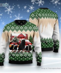 Cat Christmas Ugly Sweater, Black Cat Let It Snow Ugly Christmas Sweatshirt, Sweater