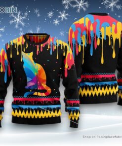 Cat Christmas Ugly Sweater, Cat Colorful Beauty Ugly Christmas Sweater Cat Christmas Ugly Sweater, Cat Colorful Beauty Ugly Christmas Sweater