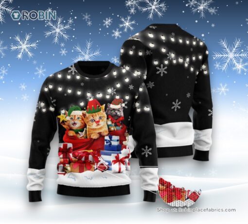 Cat Christmas Ugly Sweater, Cat Gifts Noel Ugly Christmas Sweatshirt, Sweater