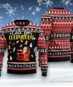 Cat Christmas Ugly Sweater, Cats For Everybody Merry Christmas Ugly Christmas Sweatshirt, Sweater